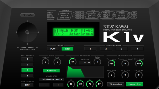 【無料】あの KAWAI のシンセサイザーK1をエミュレート「Nils’ K1v」